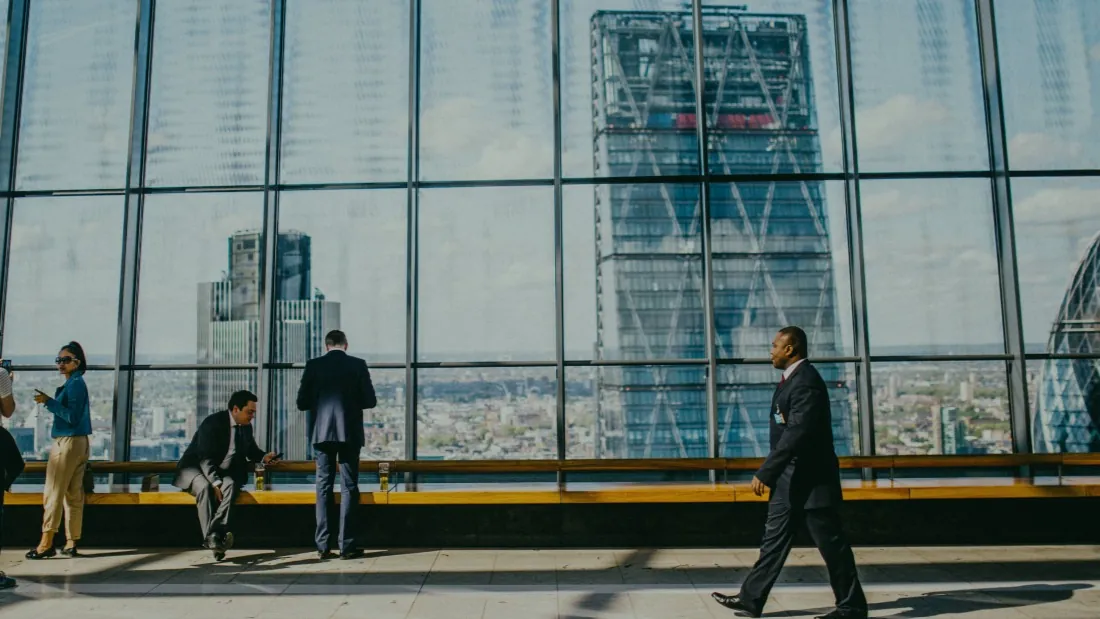 Businessman walking — representing enterprise decision making